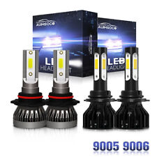 AUIMSOCO White 9005+9006 Combo LED Car Headlight Kit High&Low Beam Light Bulbs picture