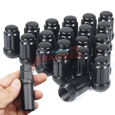 20x Black M12x1.5 Acorn Lug Nut + Wheel Lock Set Fit Honda Acura Hyundai Genesis picture