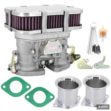 2 Barrel Carburetor Assembly w/Air Horn & Air Filter Replacement for Weber 40... picture