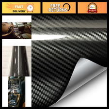 High Gloss Black Carbon Vinyl Wrap Film for Cars - DIY Easy Install, 6ft x 5ft picture