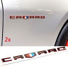 2x Genuine GM CAMARO Letter  Emblem 3D Badge Chevy FU Black Red Line Series picture