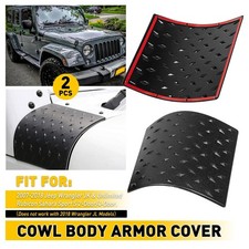 2x Black Cowl Body Armor ABS Side Cowling Cover Protector for JKU Jk 2007-2018 picture