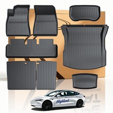 COMAUTO TPE Floor mats & Frunk Liner for Tesla Model 3 Highland 2024-2027 8PCS picture