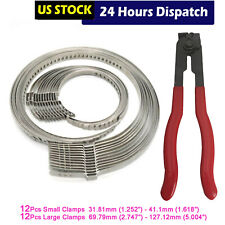 24 Pcs Universal Adjustable Axle CV Joint Boot Crimp Clamps W/ Clamp Pliers Tool picture