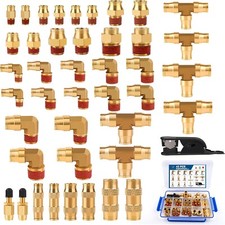 43Pcs Brass DOT Air Brake Line Fittings Kit, 1/4