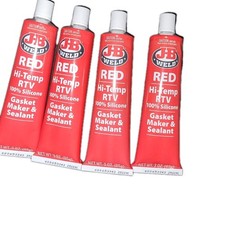 4 x Tubes JB Weld Red Hi- Temp RTV Silicone Sealant - 3 Oz. x 4 = 12Oz picture