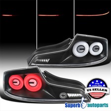 Fits 2003-2007 Infiniti G35 Coupe LED Black Tail Lights Sequential Signal Lamps picture