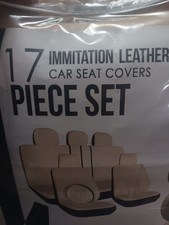 OxGord 17 Piece Tan/Black Universal Car Seat Cover Set Easy Install picture