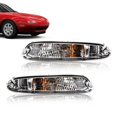 Pack of 2 Clear Front Bumper Signal Lights W/Bulbs Fit For 90 - 97 MX-5 Miata picture