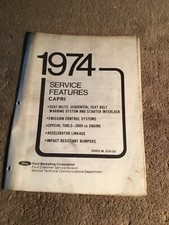 1974 MERCURY CAPRI SERVICE FEATURES SEAT BLELTS, EMISSION STARTER INTERLOCK BOOK picture