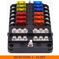 Blade Fuse Box Block Holder 12-Way Boat Power Distribution Panel Board 1-10Set picture