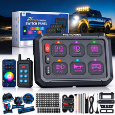 MICTUNING 230FT Wireless RGB 6 Gang Switch Panel Remote+App 12v LED Relay System picture