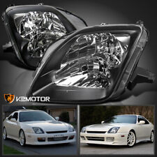 Black Fits 1997-2001 Honda Prelude Headlights Head Lamps Replacement Left+Right picture
