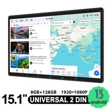 HD JOYING CarPlay 15.1 inch Ultra-Thin Touchscreen Double DIN Android 13 Radio picture