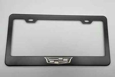 Laser Engraved stainless steel fit Cadillac Black LICENSE PLATE FRAME  picture