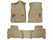 Husky WeatherBeater Front/2nd Row Floor Mats 3pc Fits 2015-2020 Tahoe, Yukon Tan picture