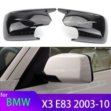 For BMW X3 E83 2003-2010 2x Glossy Black M Look Side Mirror Covers Replacement picture