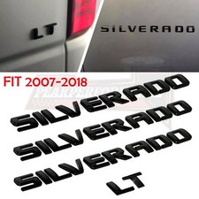 4PCS Glossy Black Door Rear Emblem for Silverado LTZ 1500 Letters Badge picture