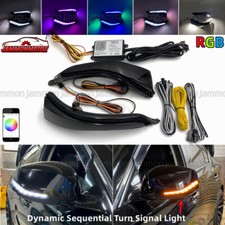 Smoked Dynamic RGB LED Mirror Turn Signal/Puddle Light For Infiniti Q50 Q60 Q70 picture