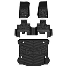 LASFIT 3D TPE 1st & 2nd Row Floor Mats Cargo Liner for Jeep Wrangler 2014-2018 picture