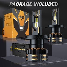 AUXBEAM H4 9003 Super White 25000LM GX LED Headlight Bulbs High Low Beam Combo picture
