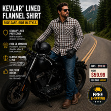 Men's Motorcycle Riding Shirt KEVLAR® Lined Aramid Protective Biker Shirt picture