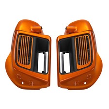 Lower Vented Fairings Fit For Harley Touring 14-23 #Scorched Orange/Black Denim picture
