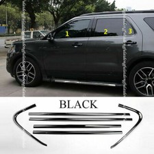 6P For Ford Explorer 2011-2019 Black Bottom Window Sill Frame Trim Cover S.Steel picture