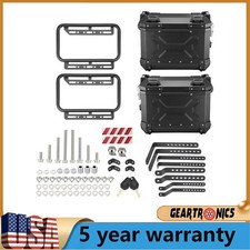 2×Black 36L Hard Side Saddlebag Box Trunk Tour motorcycle panniers Side Luggage picture