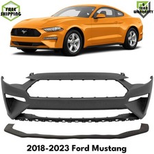 Front Bumper Cover Primed Plastic & Lower Valance Kit For 2018-2023 Ford Mustang picture