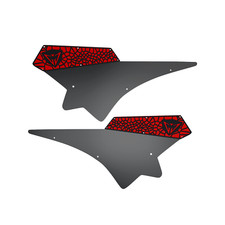 GAM Can am Maverick X3 2017-25 Side Racing Number Plates Holder Pair Black Red picture