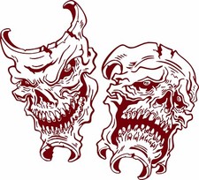 Happy Sad Evil Face Skull Joker Clown Car Boat Truck Window Vinyl Decal Sticker picture