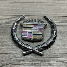 1990-1999 Cadillac Deville Rear Pillar Silver Wreath Emblem (Only For One Side) picture