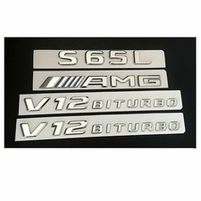 Chrome Trunk Fender Letters Emblems Badge for Mercedes Benz S65L AMG V12 BITURBO picture