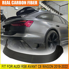 Fits 2019-22 Audi RS6 Avant C8 Wagon Dry Carbon Fiber Rear Roof Spoiler Wing Lip picture