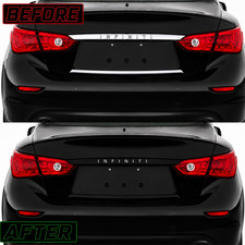 CHROME DELETE BLACKOUT OVERLAY VYNIL FOR 2014-2017 INFINITI Q50 Q50S TRUNK TRIM picture