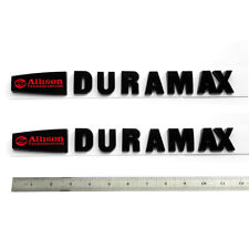 2x ALLISON DURAMAX EMBLEM Badges for SILVERADO 2500HD 3500HD L1 Black Red picture