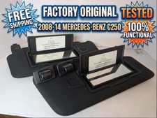 OEM ✅2008-14 Mercedes-Benz C250 Sun Visor Left Right SET Black TESTED ✅ picture