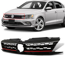 Fit 2015 2016 2017 VW Volkswagen Jetta Black Front Honeycomb Grille W/Red Trim picture