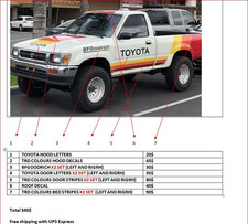Decals Compatible with Toyota TRD pickup truck Retro graphics picture
