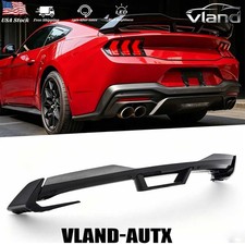 Glossy Black Rear Trunk Wickerbill Spoiler Wing Set For 2024-2025 Ford Mustang picture