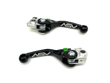 ASV F4 Brake & Clutch Levers Shorty Black/Green for 2024-2026 KX450/X/SR picture