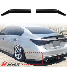 Back Rear Side Skirt Splitter Lip For Infinitia Q50 2014-2022 Gloss Black picture