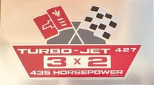 67 68 69 CHEVROLET CORVETTE 427 435HP 3 X 2 TRI POWER ENGINE DECAL picture
