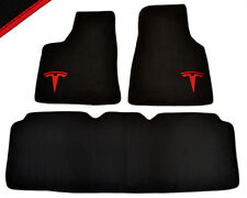 Floor Mats For Tesla Model S 2012 - With Tesla Logo Tailored Black Carpets NEW  picture