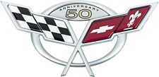 NEW Rear Bumper 50th Anniversary Crossed Flags Emblem 2003 Corvette 19207386 picture