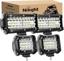 Nilight 2PC 4Inch Triple Row Led Light Pods 60W Flood Spot Combo 2Pcs 6.5 Inch picture