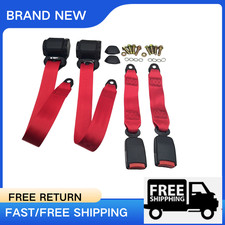 For 1915-2005 Chevrolet Rear Seat Belt Retractable Red Adjustable picture