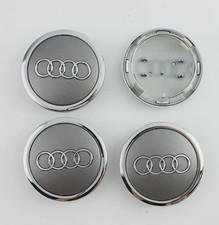 Set(4pcs) Audi 69MM Gray Chrome Wheel Rim Center Hub Caps Replacement 4B0601170A picture