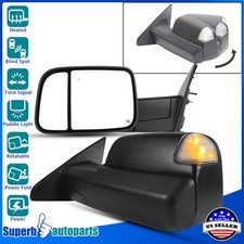 For 2019-2024 Dodge Ram 1500 Rotated Power Fold Tow Mirrors+Heat/BSM/Signal Pair picture